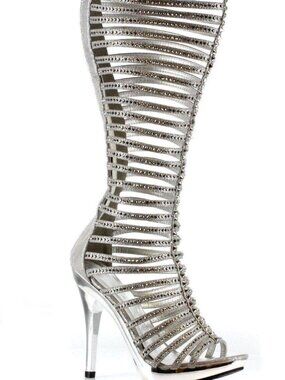 Ellie knee high rhinestone silver 8 (fit like 7.5) Stella gladiator boot